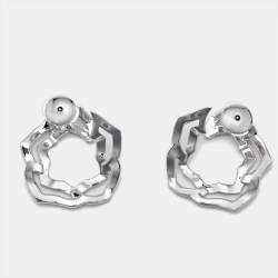 Piaget Rose Diamonds 18k White Gold Hoop Earrings