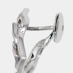 Piaget Rose Diamonds 18k White Gold Hoop Earrings