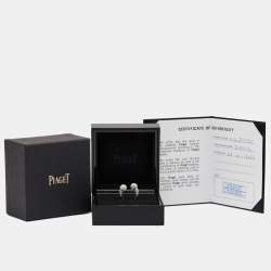 Piaget Possession Paved Diamond 18k White Gold Open Ring Size 52