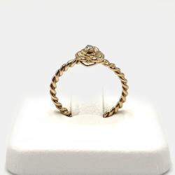 Pre Owned Piaget 18K Rose Gold and Diamond Rose Solitaire Ring EU 51
