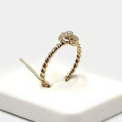 Pre Owned Piaget 18K Rose Gold and Diamond Rose Solitaire Ring EU 51