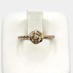 Pre Owned Piaget 18K Rose Gold and Diamond Rose Solitaire Ring EU 51