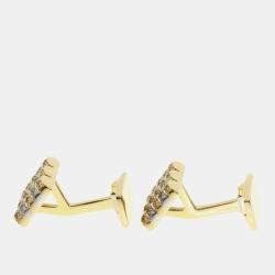 Piaget 18k Yellow Gold Diamond Cufflinks