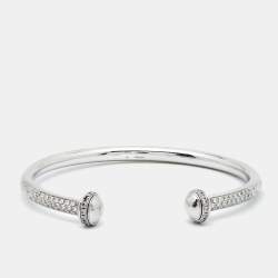 Piaget Possession Diamonds 18k White Gold Open Cuff Bracelet 16