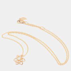Piaget 18K Rose Gold and Diamond Rose Pendant Necklace