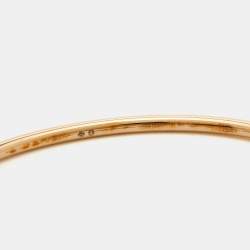 Piaget Possession Onyx 18K Rose Gold Open Bangle Bracelet Size 16