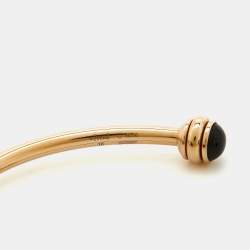 Piaget Possession Onyx 18K Rose Gold Open Bangle Bracelet Size 16