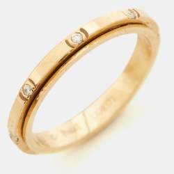 Piaget Possession Diamond 18k Rose Gold Band Ring Size 53