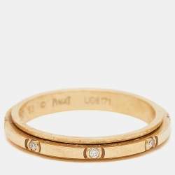 Piaget Possession Diamond 18k Rose Gold Band Ring Size 53