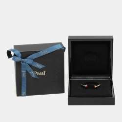 Pre Owned Piaget Diamond Caenelian 18k Yellow Gold Possession Open Bracelet Size 15