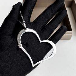 Piaget 18K White Gold Full Diamond Large Heart Limelight Necklace