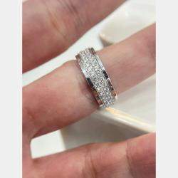 Piaget 18K White Gold Full Diamond Revolving Ring EU 56