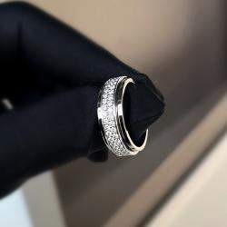 Piaget 18K White Gold Full Diamond Revolving Ring EU 56
