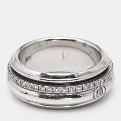 Pre Owned Piaget Possession Diamonds 18k White Gold Ring Size 54