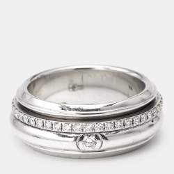 Pre Owned Piaget Possession Diamonds 18k White Gold Ring Size 54