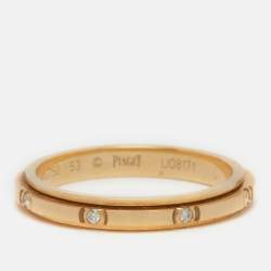 Pre Owned Piaget Possession Diamonds 18k Yellow Gold  Ring Size 53
