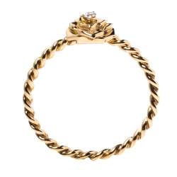  Piaget Rose Motif Diamond 18K Rose Gold Ring Size 53