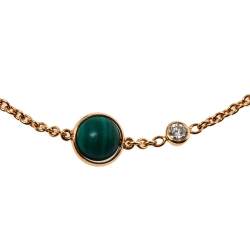 Pre Owned Piaget Possession Malachite Diamond 18K Rose Gold Bracelet