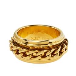 Piaget Possession Chain Motif 18K Yellow Gold Ring Size 56