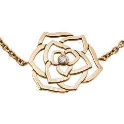 Piaget Diamond Rose Motif 18K Yellow Gold Chain Link Bracelet