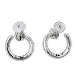 Piaget Possession Diamond 18K White Gold Open Hoop Earrings
