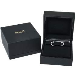Piaget Possession Diamond 18K White Gold Open Hoop Earrings