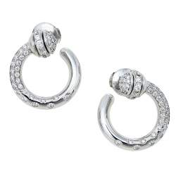 Piaget Possession Diamond 18K White Gold Open Hoop Earrings