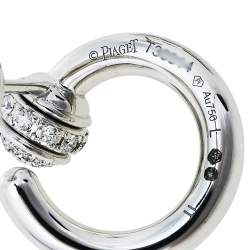Piaget Possession Diamond 18K White Gold Open Hoop Earrings