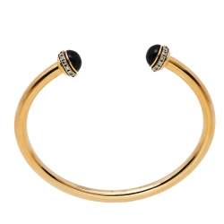 مملوكة مسبقًا Piaget Possession Diamond Onyx 18k Rose Gold Cuff Bracelet 15