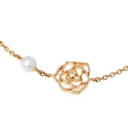 Piaget Rose Diamond & Cultured Pearl 18K Rose Gold Bracelet