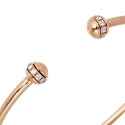Pre Owned Piaget Possession 18K Rose Gold & Diamonds Open Cuff Bracelet 