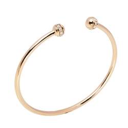 Pre Owned Piaget Possession 18K Rose Gold & Diamonds Open Cuff Bracelet 