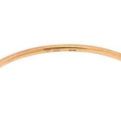 Piaget Possession 18K Rose Gold Onyx Cabochon Open Bangle Bracelet Size 15