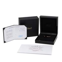 Piaget Possession 18K Rose Gold Onyx Cabochon Open Bangle Bracelet Size 15