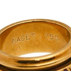 Piaget Multi Gemstone 18k Yellow Gold Rolling Ring Size 52