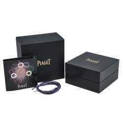 Pre Owned Piaget Possession Happy Birthday Diamond Sapphire 18k Rose Gold Pendant Necklace 