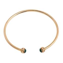 Pre Owned Piaget Possession Malachite 18K Rose Gold Open Cuff Bracelet 15 