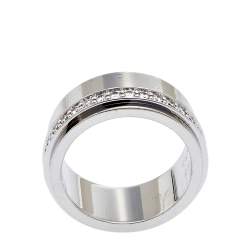 Pre Owned Piaget Possession Diamond 18K White Gold Ring Size 50