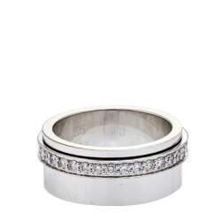 Pre Owned Piaget Possession Diamond 18K White Gold Ring Size 50