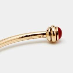 Piaget Possession Carnelian 18k Rose Gold Open Cuff Bracelet 16