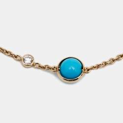 Pre Owned Piaget Possession Turquoise Diamond 18K Rose Gold Bracelet