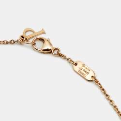 Pre Owned Piaget Possession Malachite Diamond 18k Rose Gold Chain Necklace