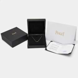 Pre Owned Piaget Possession Malachite Diamond 18k Rose Gold Chain Necklace