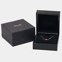 Pre Owned Piaget Possession Carnelian Diamond 18k Rose Gold Chain Necklace