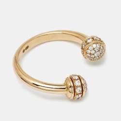 Piaget Possession Diamonds 18k Rose Gold Open Ring Size 49