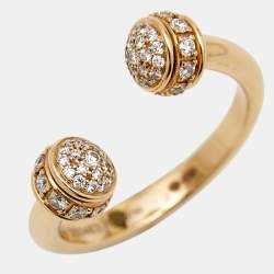 Piaget Possession Diamonds 18k Rose Gold Open Ring Size 49