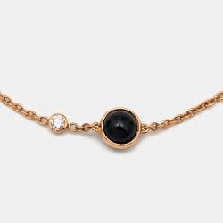 Pre Owned Piaget Possession Diamond Onyx 18k Rose Gold Bracelet