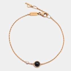Pre Owned Piaget Possession Diamond Onyx 18k Rose Gold Bracelet