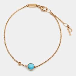 Pre Owned Piaget Possession Diamond Turquoise 18k Rose Gold Bracelet