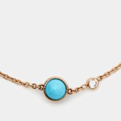 Pre Owned Piaget Possession Diamond Turquoise 18k Rose Gold Bracelet